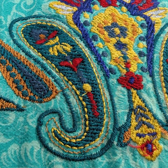 SOFT SURROUNDINGS Hermosa Top 3X Floral Multi color Print Blouse w/ Embroidery - Picture 4 of 10